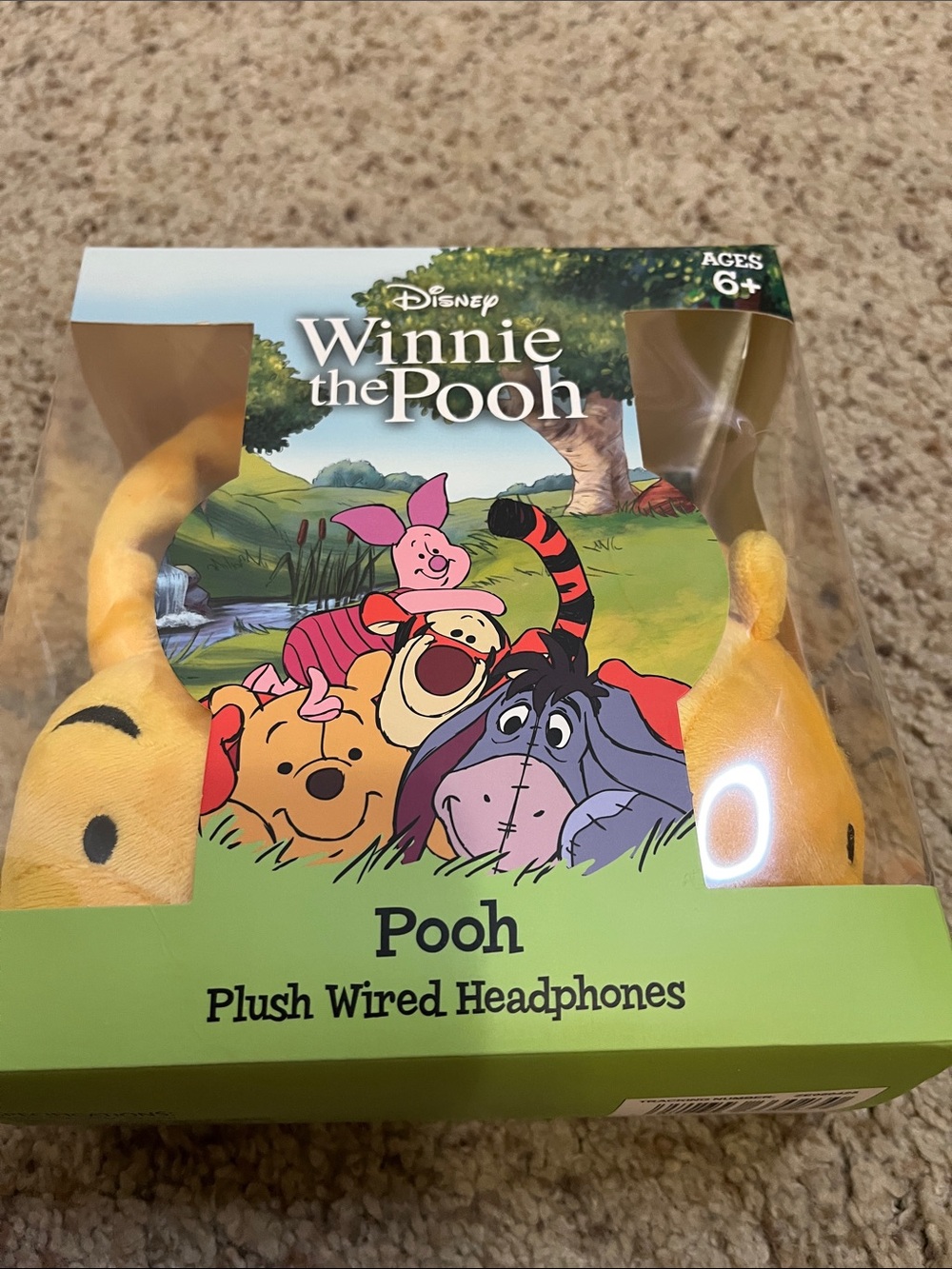 NIB Disney Winnie the Pooh Plush Headphones - Yellow